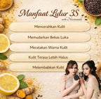 Buy 1 Get 1 Free Lulur Hitam 3S New Formula 250g Niacinamide, Black Rice, Vitamin C & Glycerin