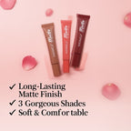 HUDAMOJI Matte Liquid Lipstick Bundle | 3 Gorgeous Shades | Long-Lasting Soft Matte Finish | Professional Lip Color Set