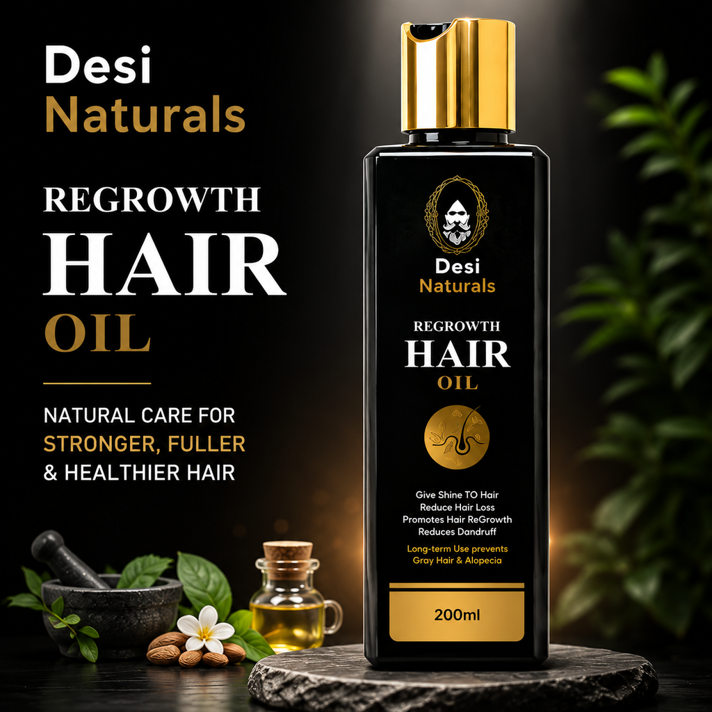 Desi Naturals Regrowth Hair Oil 200ml | Hair Growth Oil Pakistan