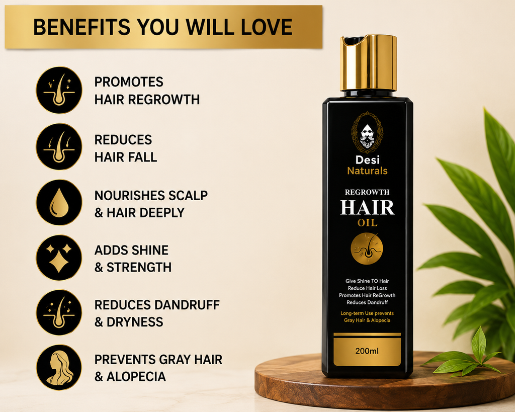 Desi Naturals Regrowth Hair Oil 200ml | Hair Growth Oil Pakistan