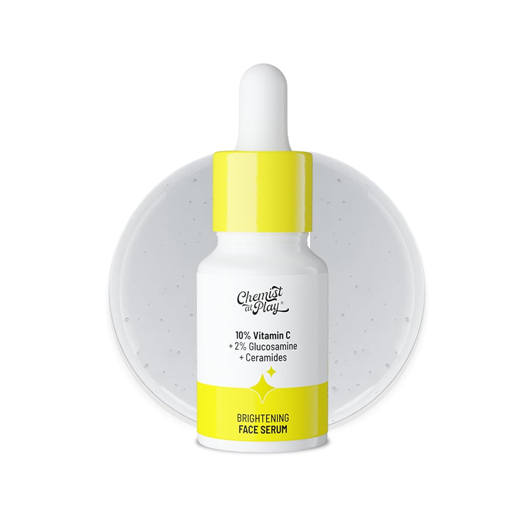 Chemist At Play 10% Vitamin C Brightening Face Serum | 2% Glucosamine + Ceramides | 30ml