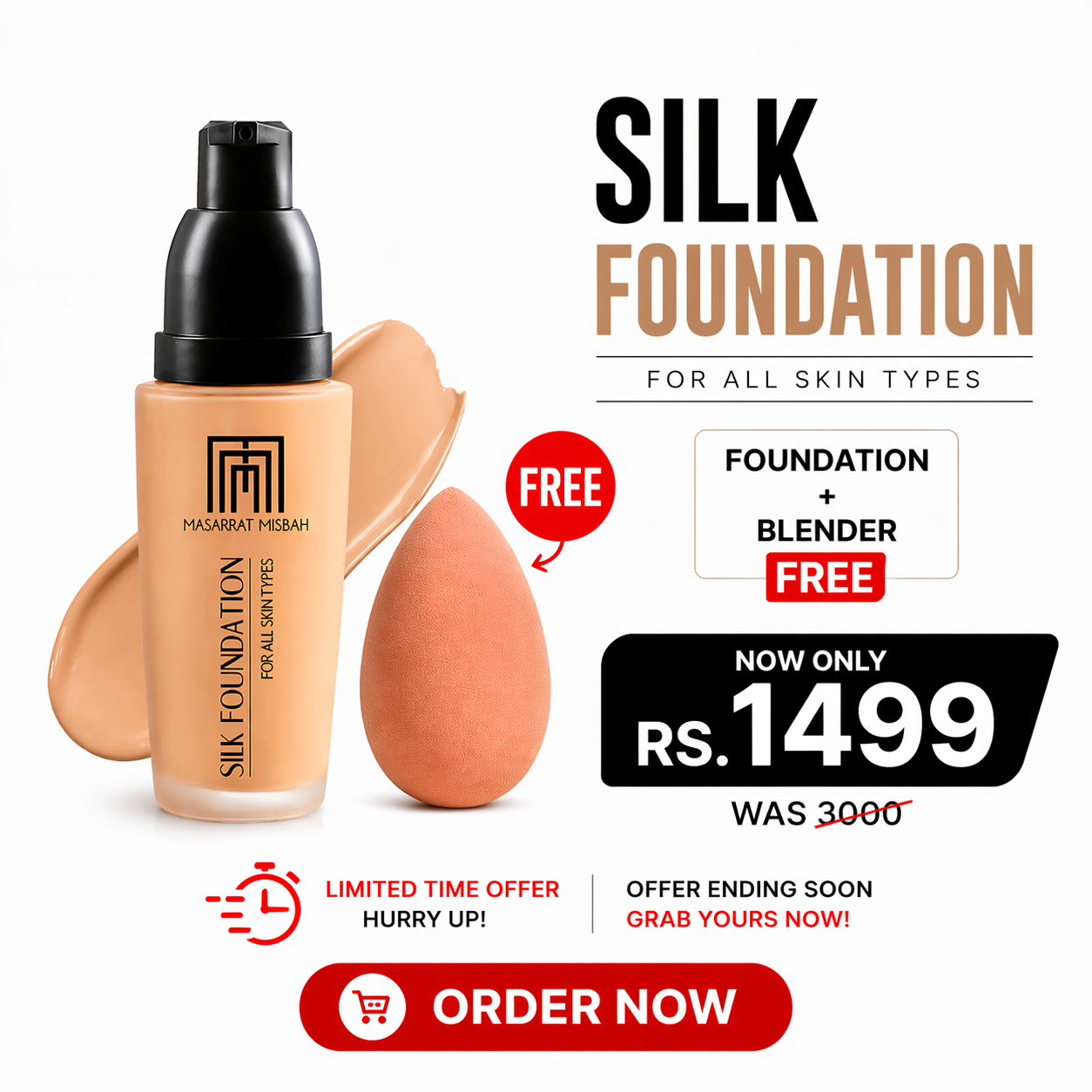 MUSARAT MISBASH SILK FOUNDATION + free Egg