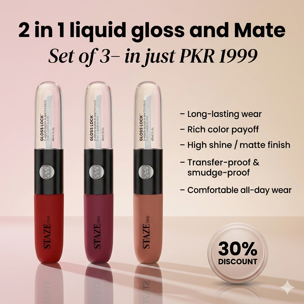 Staze 9To9 Gloss Lock 2-In-1 ( Pack of 3 )
