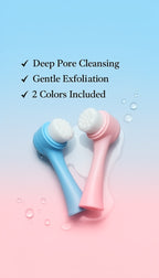 Facial Cleansing Brush 2-Piece Combo | Deep Pore Cleansing & Exfoliation | Silicone Face Massager