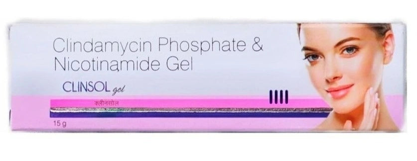 Clinsol Gel Clindamycin Phosphate & Nicotinamide Acne Treatment Gel 15g
