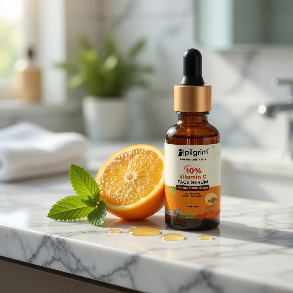Pilgrim 10% Vitamin C Face Serum Pakistan - Glowing Brighter Skin in 5 Days | Reduces Dark Spots | Men & Women