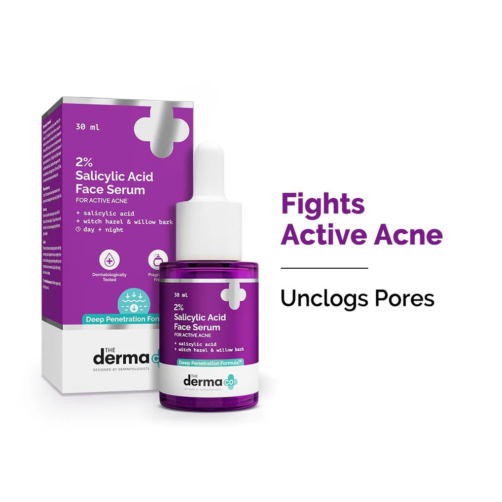 The Derma Co 2% Salicylic Acid Face Serum for Active Acne – 30ml