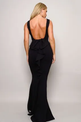 Black Golden Globe Award Maxi Dress